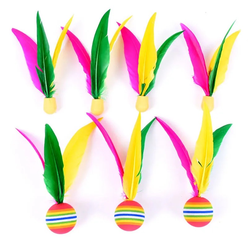 Feather Shuttlecock - 10 Stück Outdoor-Badmintonbälle, Gummi-Federbälle, Strand-Federbälle für