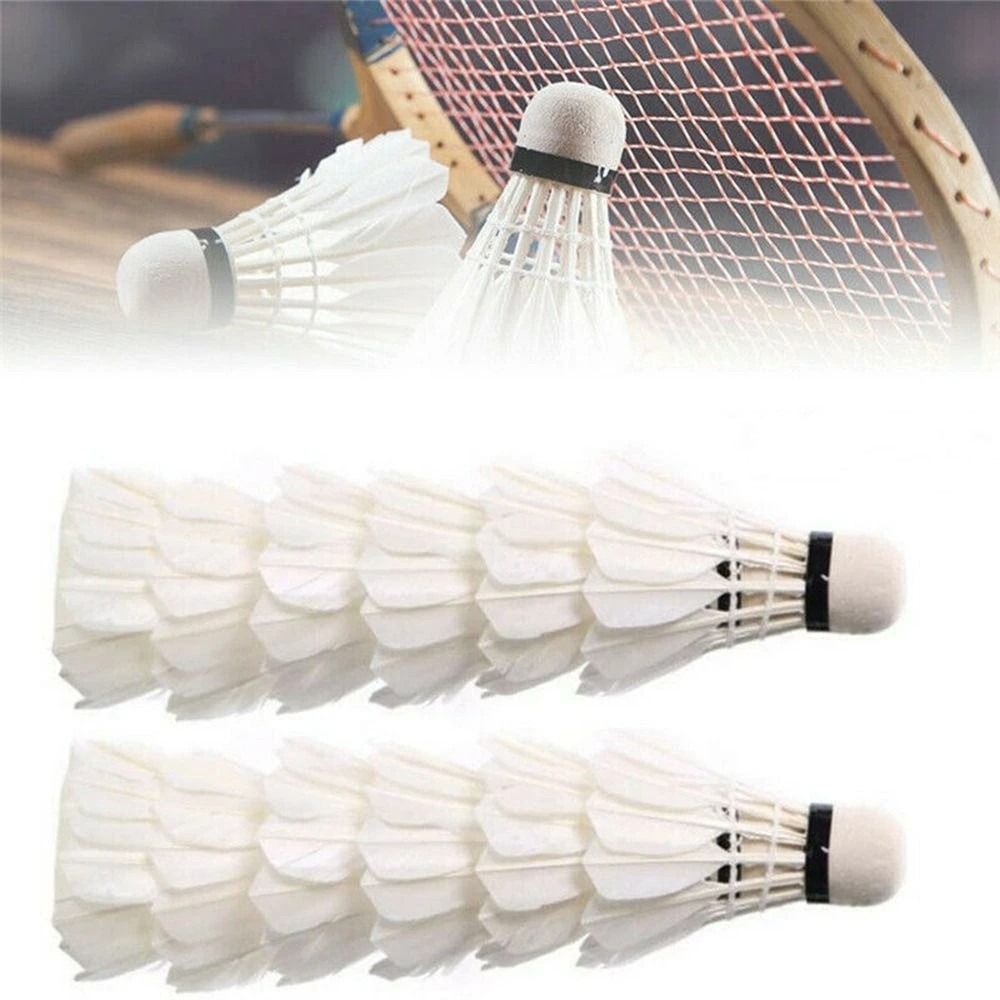 Feather Shuttlecock - 3/6/12 Stück Neue Weiße Badminton-Federbälle Langlebige