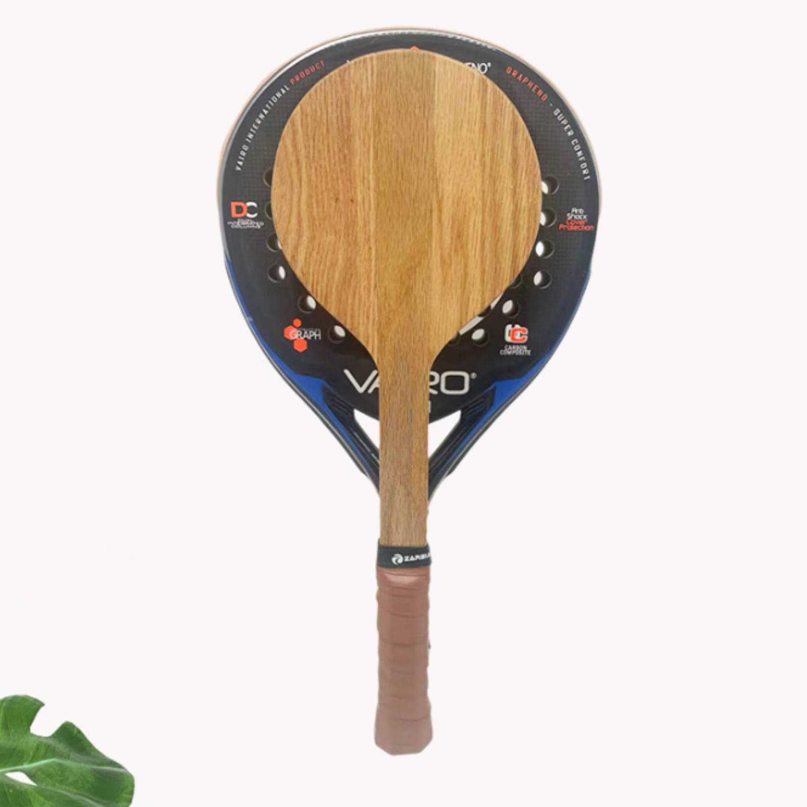 Sports Grip - Strandtennisschläger aus Holz, Strandtrainingsschläger mit komfortablem